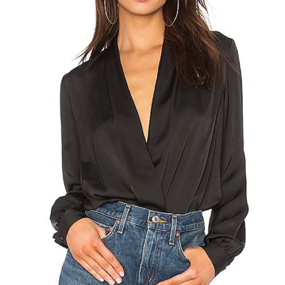 l'academie satin long sleeve bodysuit